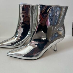 Silver Metallic Ankle Boots women’s size 12